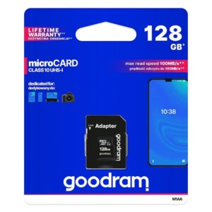 GOODRAM microSD Speicherkarte 128GB Class 10 UHS-I 100MB/s mit SD-Adapter