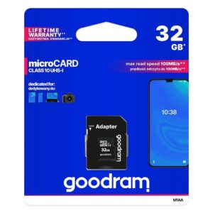 GOODRAM microSD Speicherkarte 32GB Class 10 UHS-I 100MB/s mit SD-Adapter
