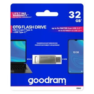 GOODRAM ODA3 – OTG USB-Stick mit USB-A und USB-C Schnittstellen, 32 GB