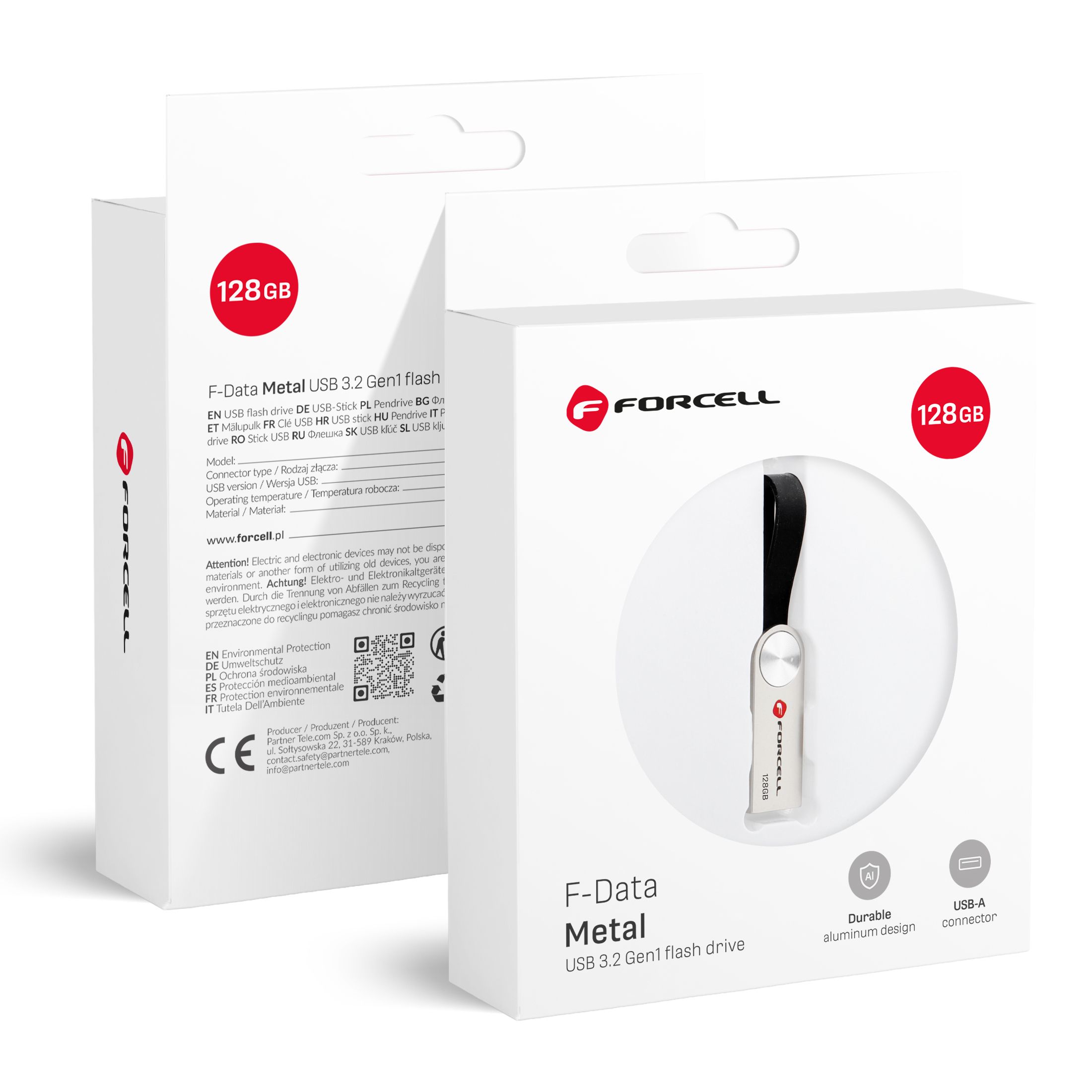 FORCELL F-DATA USB-Stick Metall 128GB USB 3.2 Gen 1 (USB A) Silber