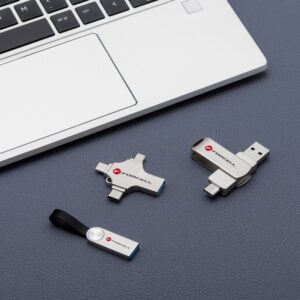 FORCELL F-DATA pendrive Metal Quad 64GB USB3.2 Gen 1 (USB A / Typ C / Lightning / Micro USB) Silber – Bild 9