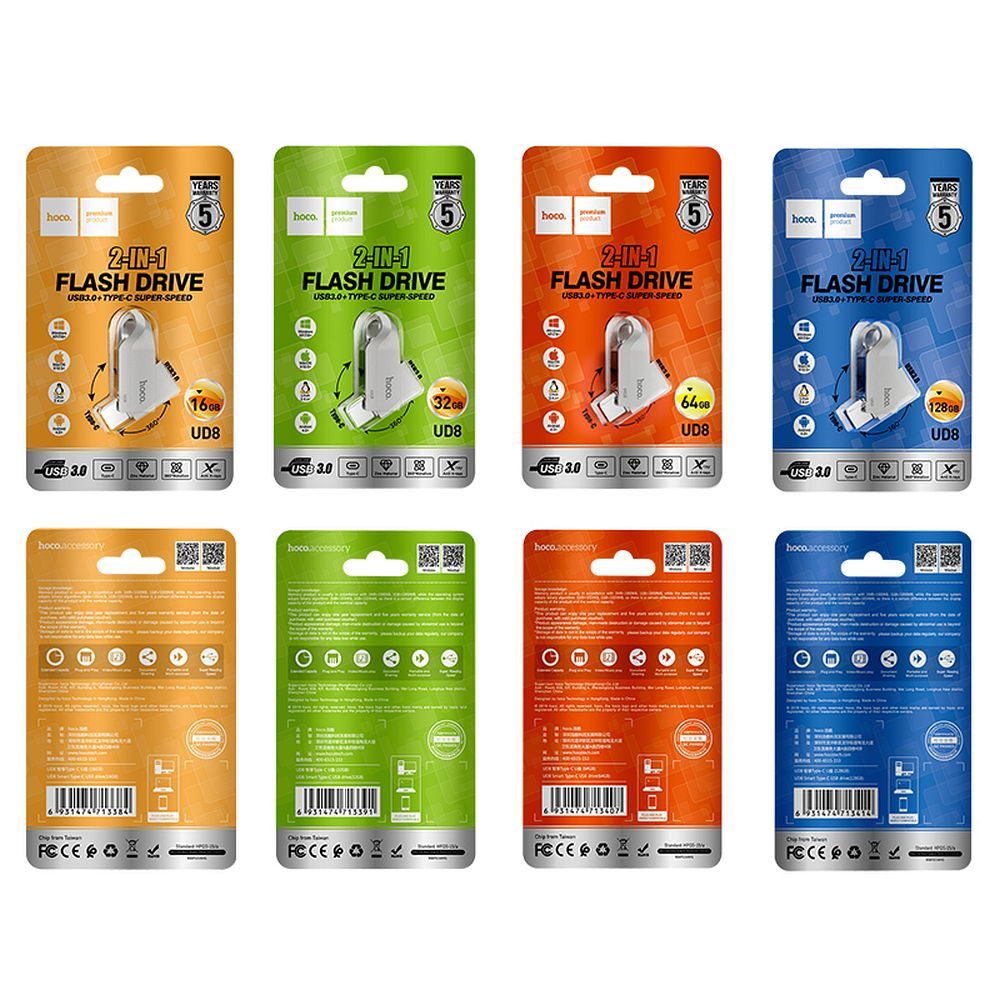 HOCO USB-Stick USB A + USB C UD8 32GB USB3.0 + USB C – Bild 7