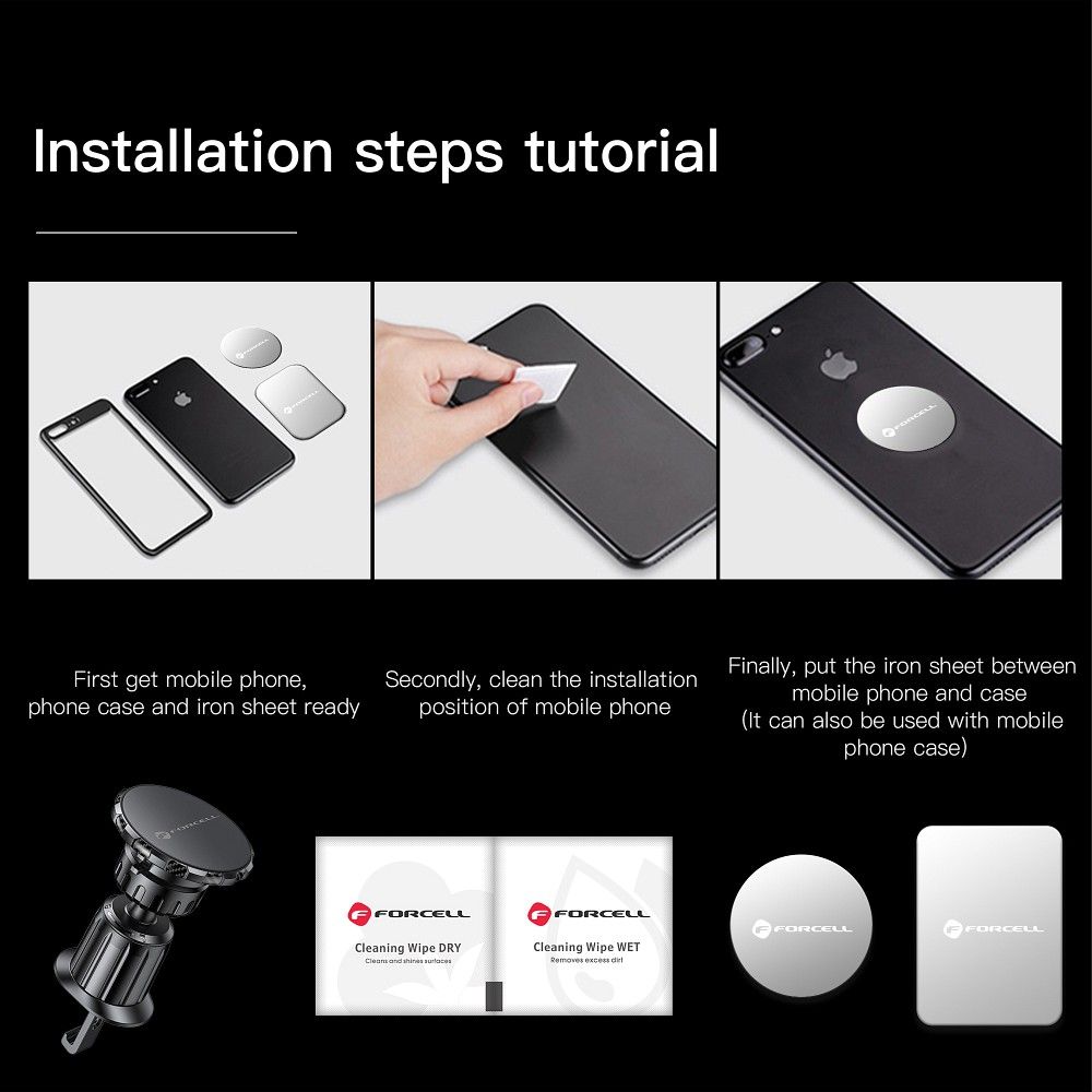 FORCELL F-Grip MagElite Auto-Kühlergrill-Halter magnetisch schwarz – Bild 12