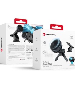 FORCELL F-GRIP Cool Mag Autohalter mit Cold Protect Kühltechnologie und Qi2 15W induktivem Laden, kompatibel mit MagSafe, schwarz