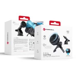 FORCELL F-GRIP Cool Mag Autohalter mit Cold Protect Kühltechnologie und Qi2 15W induktivem Laden, kompatibel mit MagSafe, schwarz