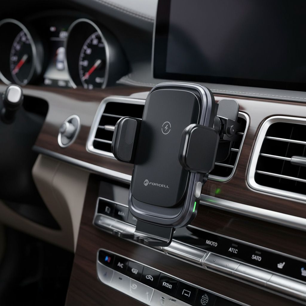 Kabellose Auto-Handyhalterung Forcell F-Grip Grand F-24 15W Lüftungsgitter, Silber – Bild 14