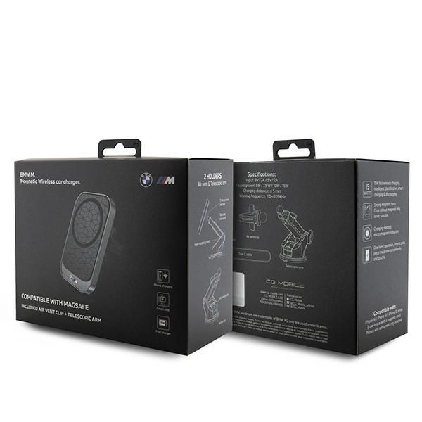 KFZ-Handyhalter mit Induktion, kompatibel mit BMW und MagSafe 15W, für Windschutzscheibe / Armaturenbrett / Lüftungsschacht, M Edition BMMWCCMPGPK schwarz – Bild 5