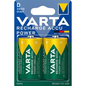 VARTA wiederaufladbare Batterie R20 (Typ D) 3000mAh Accu Power 2 Stück