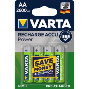 VARTA wiederaufladbare Batterie R6 (AA) 2600mAh Accu Power 4 Stück