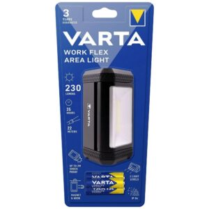 VARTA LED-Arbeitsleuchte Work Flex Area 17648 + 3 x Batterien R6 (AA)