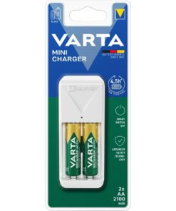 VARTA MINI LADEGERÄT 57656 + 2 x wiederaufladbare R6 (AA) Akkus 2100 mAh