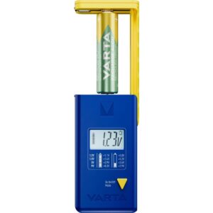 VARTA Batterietester mit Digitalanzeige (AA, AAA, Typ C, Typ D, 9V, Knopfzelle) 893101111 blau