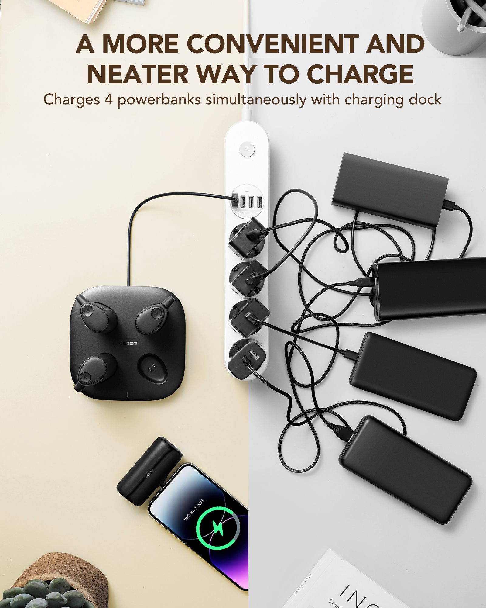 VEGER Powerbank 20.000 mAh Set – 4 x 5000 mAh POGO Schwarz – Bild 12