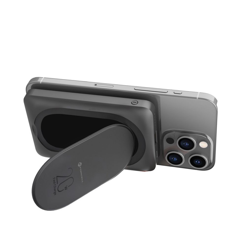 FORCELL F-ENERGY F10K2 MagStand Powerbank kompatibel mit MagSafe PD QC3.0 5A 20W 10.000 mAh Schwarz – Bild 5