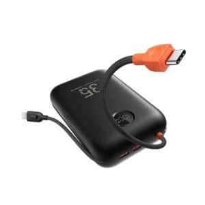 VEGER Powerbank 30000 mAh mit eingebauten Kabeln Type C / Lightning PD QC3.0 35W K3 (W3018) Schwarz