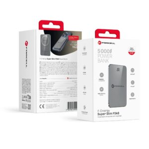 Für MagSafe kompatible Powerbank Forcell F-Energy SuperSlim F5K8 QC4.0 PD3.0 15W 5000 mAh grau