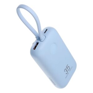 VEGER Powerbank 10000 mAh mit eingebauten Kabeln Typ C / Lightning PD QC3.0 35W K1 (W1188) Himmelblau