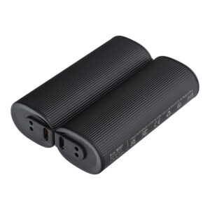 VEGER Powerbank 2 x 5000 mAh mit Handwärmer 2,4A, 2 Stück, Schwarz und Silber