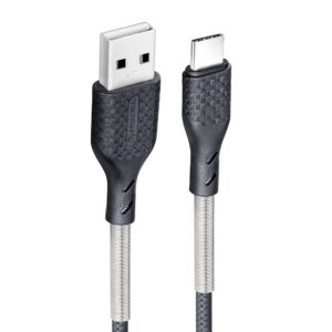 FORCELL Carbon USB-zu-Typ C 2.0 Kabel 2,4A CB-02A schwarz, 1 Meter – Bild 3