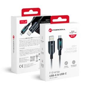 USB-A-auf-USB-C-Kabel Forcell F-Energy QC4.0 PD 3A 66W Digital 1,2 m C272 schwarz