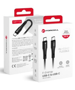 USB-C-Kabel Forcell F-Energy QC4.0 PD 5A 100W Silikon 1 m C347 Schwarz