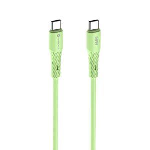 USB-C auf USB-C Kabel Forcell F-Energy QC4.0 PD 3A 60W Silikon 1 m C344 grün – Bild 3