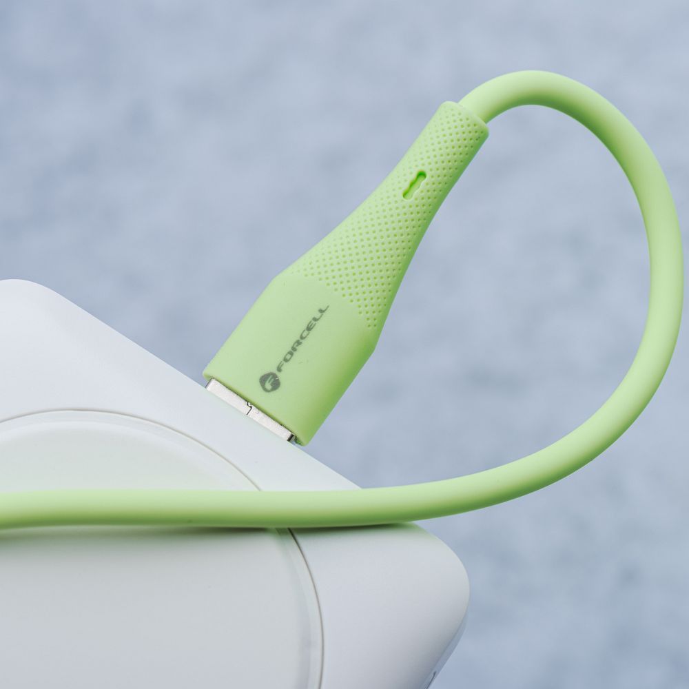 USB-C auf USB-C Kabel Forcell F-Energy QC4.0 PD 5A 100W Silikon 1 m C347 grün – Bild 10
