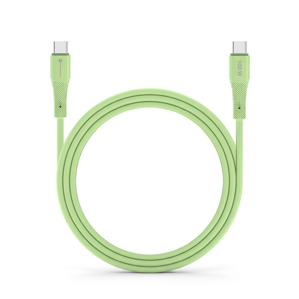 USB-C auf USB-C Kabel Forcell F-Energy QC4.0 PD 5A 100W Silikon 1 m C347 grün – Bild 13