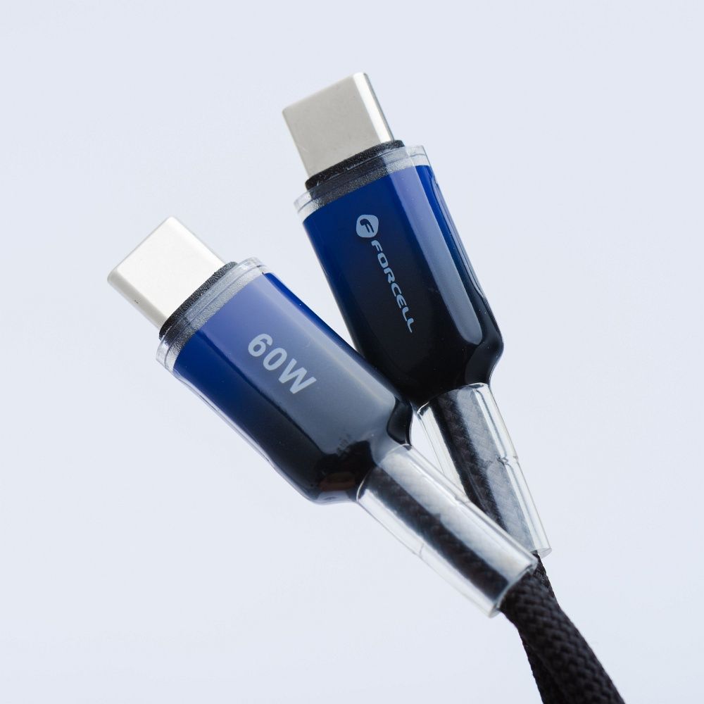 USB-C-Kabel USB C zu USB C Forcell F-Energy QC4.0 PD 3A 60W Gradient 1 m C354 schwarz – Bild 5