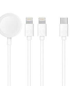 3-in-1 Typ-C-Kabel für iPhone Lightning 8-Pin + Apple Watch 3W 1A C3168, Weiß
