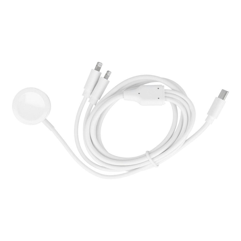3-in-1 Typ-C-Kabel für iPhone Lightning 8-Pin + Apple Watch 3W 1A C3168, Weiß – Bild 3