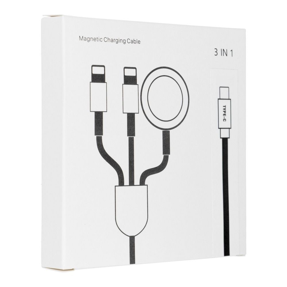 3-in-1 Typ-C-Kabel für iPhone Lightning 8-Pin + Apple Watch 3W 1A C3168, Weiß – Bild 4