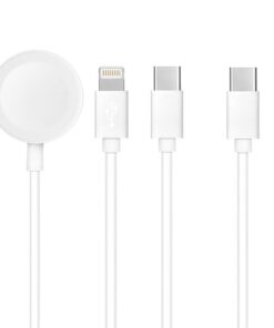 3-in-1 Kabel Typ C für iPhone Lightning 8-Pin + Typ C 2A + Apple Watch 3W 1A C3169 Weiß