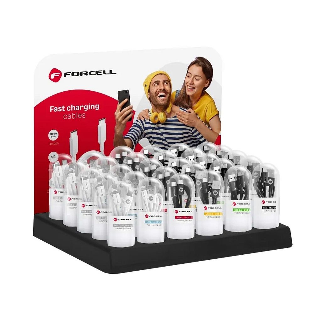 FORCELL Kabelständer aus Rohren, 30 Plätze, D336