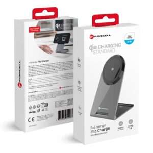 FORCELL F-ENERGY Flip Charge Qi2 15W Induktionsladegerät kompatibel mit MagSafe, Silber
