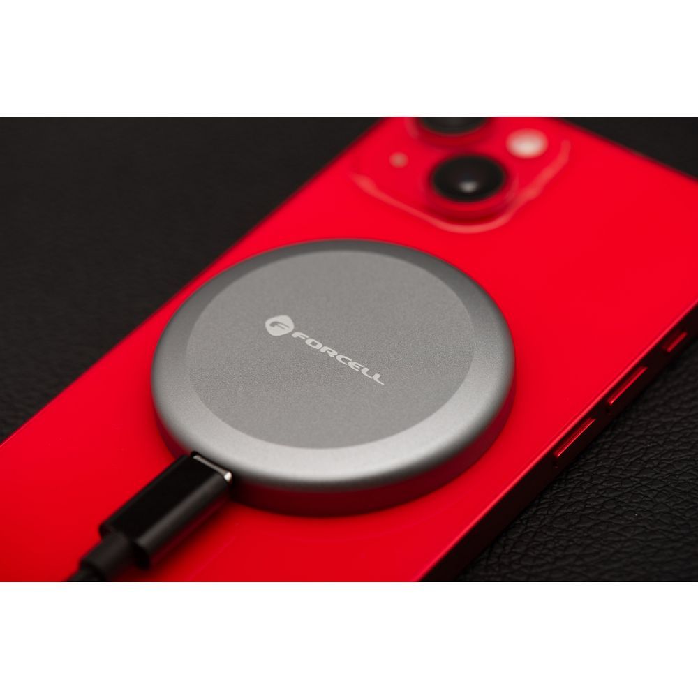 Kabelloses Ladegerät Forcell F-Energy Smart Charge USB-C Qi2 15W, kompatibel mit MagSafe, mit abnehmbarem 1,5 m Kabel, silber – Bild 6