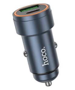 Autoladegerät Hoco USB A + USB C PD QC3.0 3A 30W Z57A Metall Grau