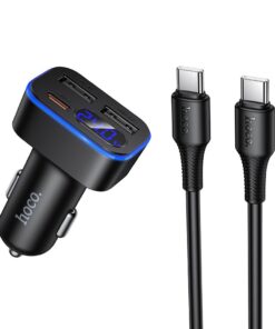 Auto-Ladegerät Hoco mit LCD 2x USB A + 1x USB C PD QC3.0 42W Z63A Schwarz
