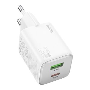 HOCO USB A + Typ C PD QC 3A 20W Netzladegerät N41 Weiß