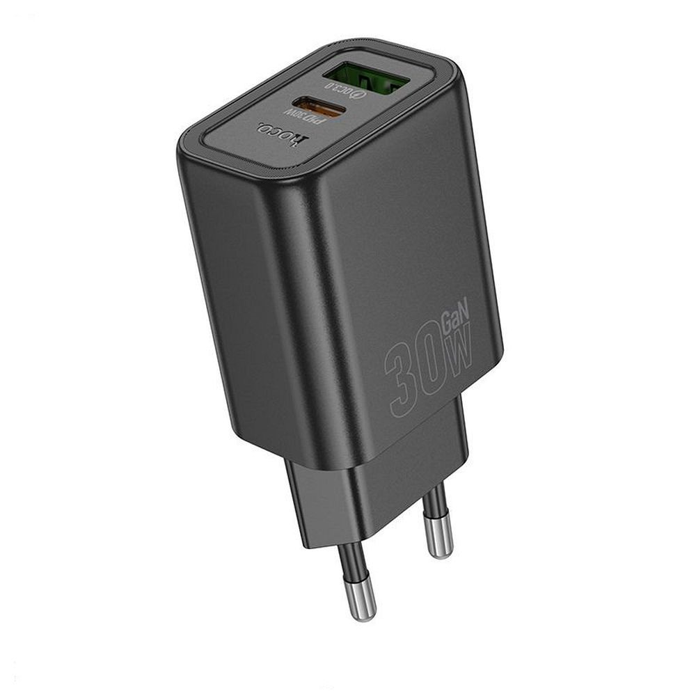 Handyladegerät Hoco USB A + USB C QC3.0 PD 3A 30W N63 schwarz