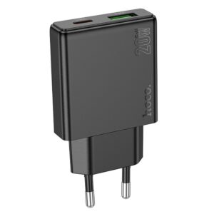 Telefonladegerät Hoco Slim USB A + USB C QC3.0 PD 3A 20W N38 Schwarz