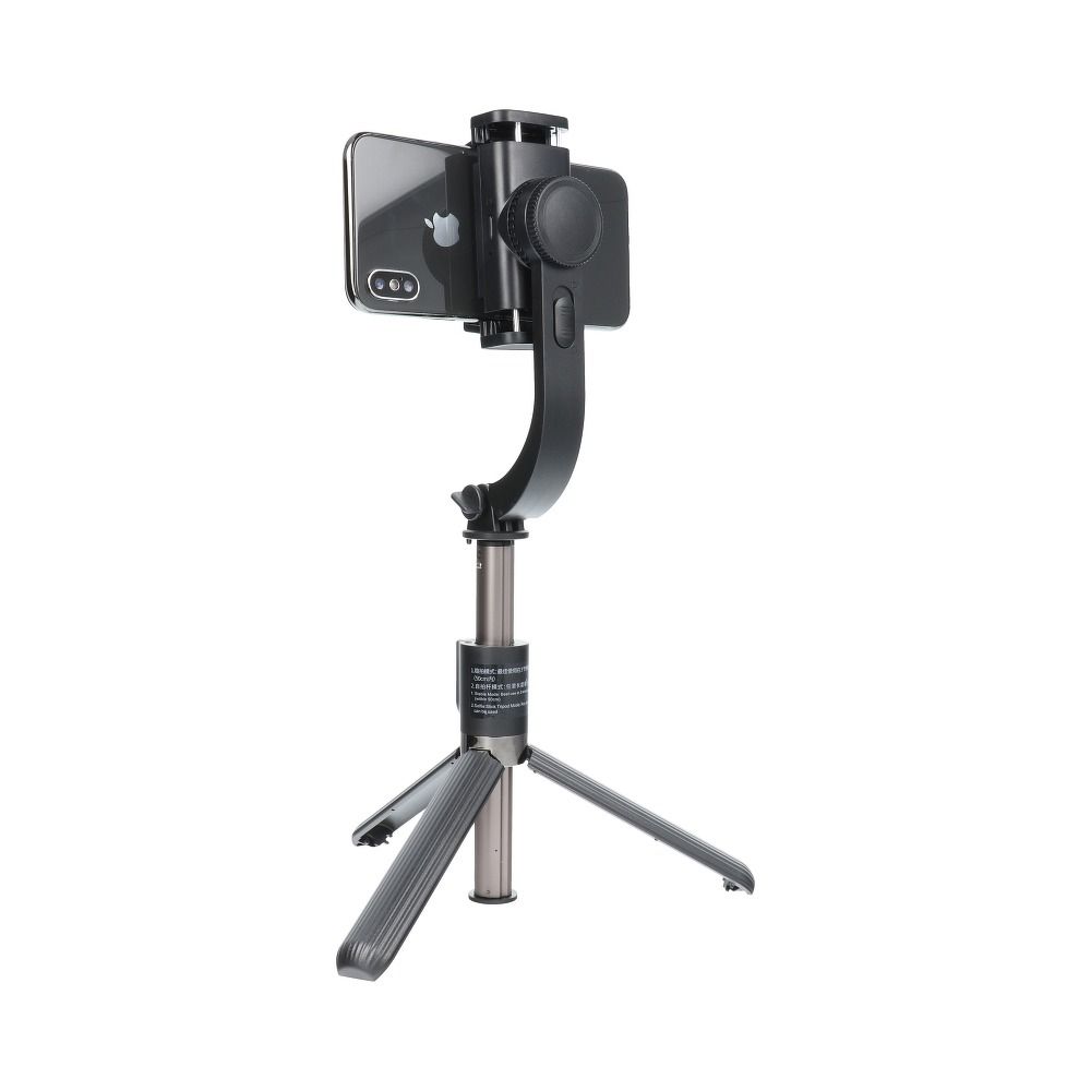 Universelle Halterung TRIPOD für Handy und Kamera (Selfie-Set) mit Bluetooth-Fernauslöser GIMBAL Stabilisator SSTR-L08 Schwarz