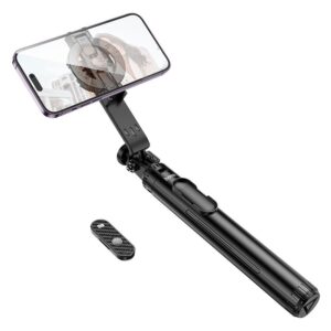 Selfie-Stick und Stativ Hoco K25 mit kabelloser Fernbedienung, magnetisch, schwarz