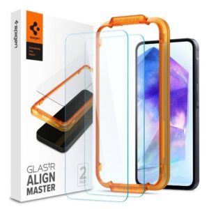 SPIGEN gehärtetes Glas ALM GLAS. TR 2er-Pack für SAMSUNG A55 5G klar