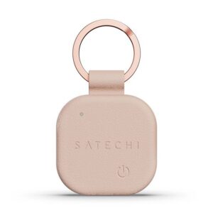 Ortungsgerät kompatibel mit Apple Find My, Satechi Schlüsselanhänger-Design, veganes Leder ST-LKCFR desert rose