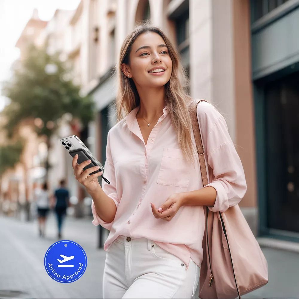 Powerbank 10.000 mAh mit integriertem USB-C-Kabel, QC 3.0, PD 2A, 22,5W, Modell K1C W1189, schwarz – Bild 4