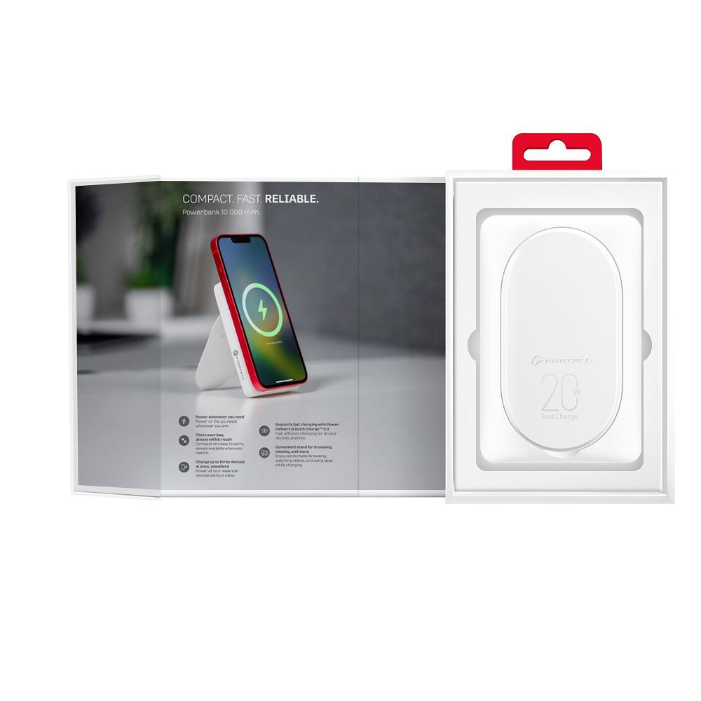 FORCELL F-ENERGY F10K2 MagStand Powerbank kompatibel mit MagSafe PD QC3.0 5A 20W 10.000 mAh Weiß – Bild 15