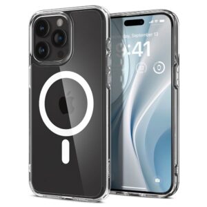 SPIGEN Hülle ULTRA HYBRID kompatibel mit MagSafe für iPhone 15 Pro Weiß
