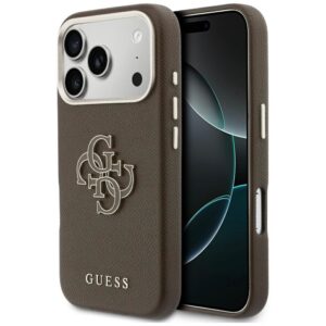 GUESS Hülle für iPhone 17 Pro GUHCP17L5PS4RGGW (PU FW Resin Logo) Braun