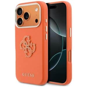 GUESS Hülle für iPhone 17 Pro Max GUHCP17X5PS4RGGO (PU FW Resin Logo) Orange
